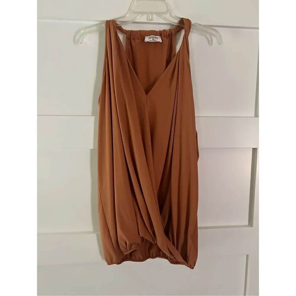 New Zenana halter style chestnut soft cross Tank top